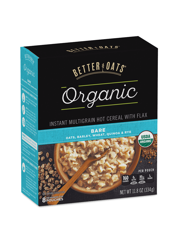 Better Oats Organic Bare Instant Oatmeal box image